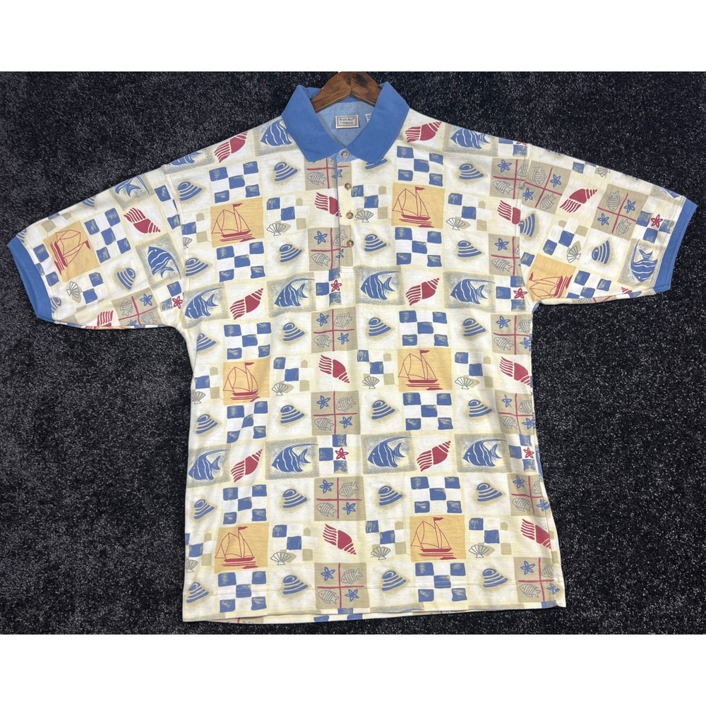 Y2K Bugle Boys 90s Vintage Polo Nautical Theme Men's Size XL